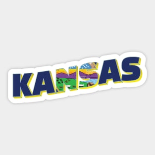 Kansas vintage style retro souvenir Sticker